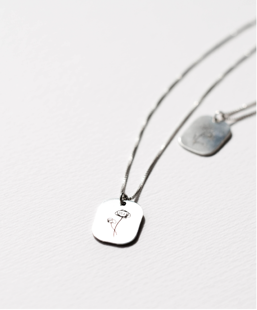 Silver 925 Engraved flower