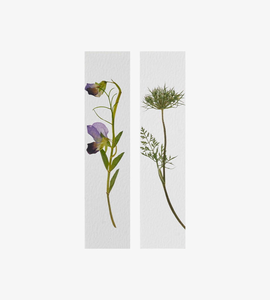 Pair of Printed Floral Bookmarks