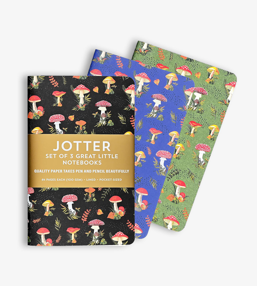 Mushrooms Jotter Notebooks (Set of 3)