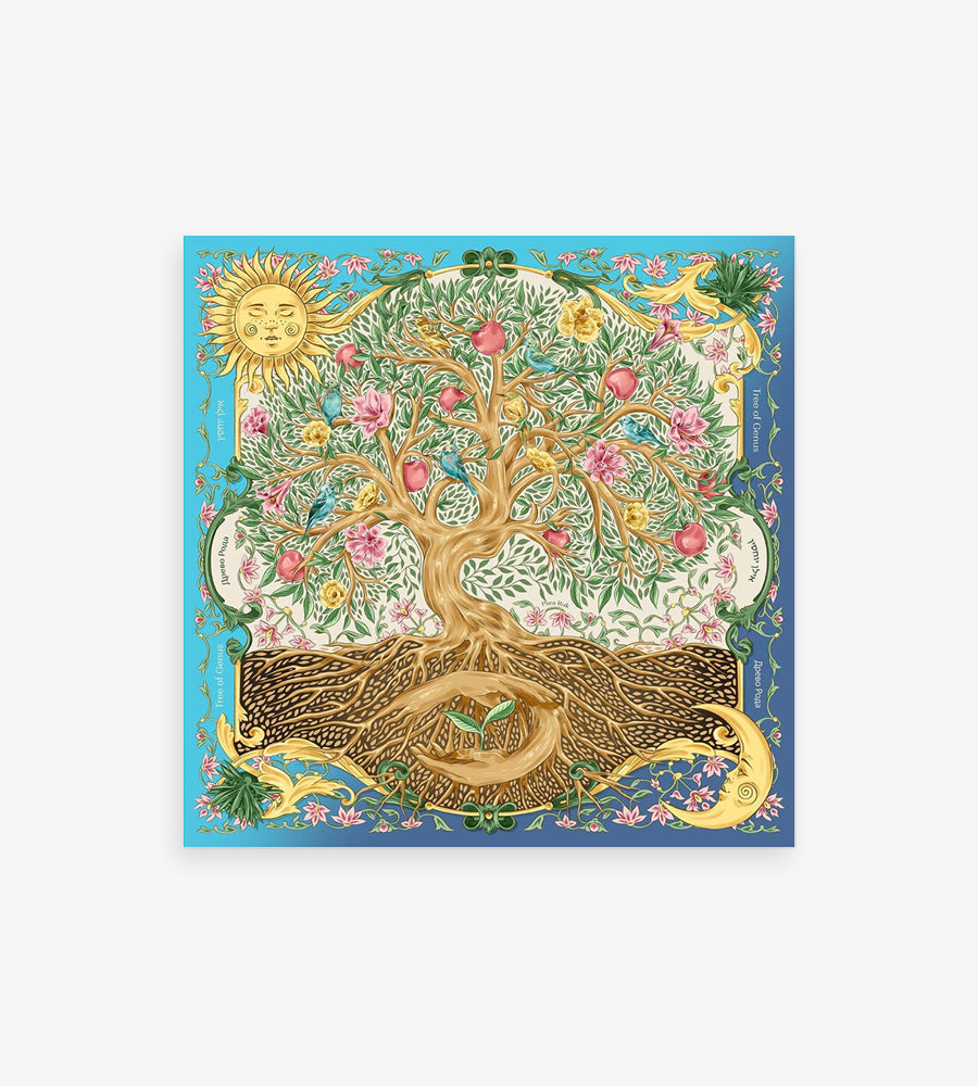 "Tree of Genus" silk square scarf