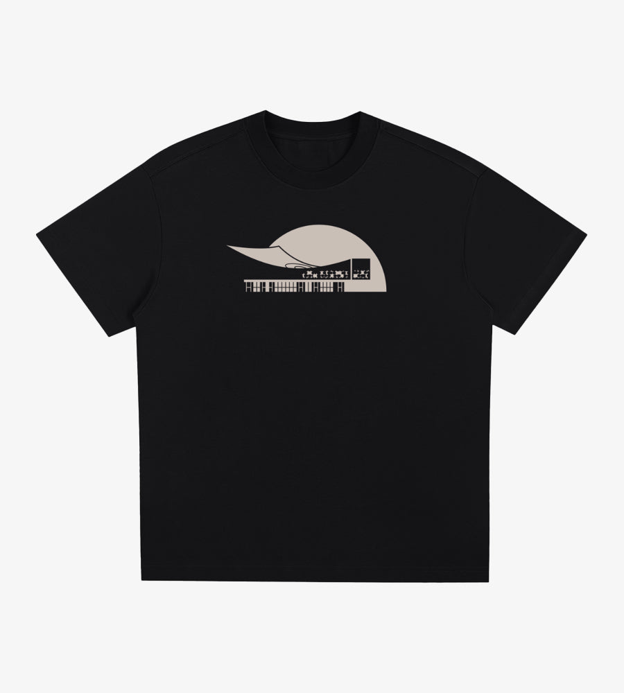 חולצת הספרייה הלאומית | איור: רון נדל | שחור