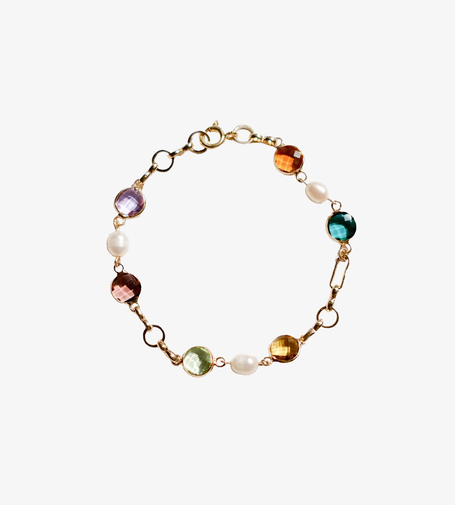 Gold Filled Bracelet Glass, real fresh water pearls